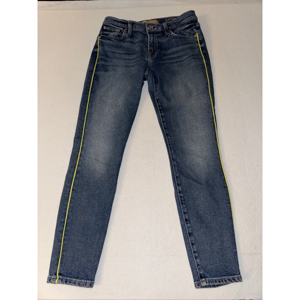 Vintage 7 for all mankind ankle skinny with yellow stripe size 28